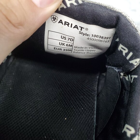 Ariat Shoes Mens 7 Hilo Stretch Gray Loafer Canvas Fabric Casual Slip-On - Picture 2 of 9